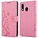 Custodia Compatibile Con Samsung Galaxy A40 / A40s In Rosa Fiore - Coperchio Protettivo In Design Floreale Con Chiusura Magnetica, Funzione Stand E Slot Per Carte - Foto miniatura 10