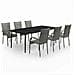 Set Da Pranzo Per Giardino 7 Pz Con Cuscini Grigio E Nero - Foto miniatura 2