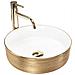Lavabo Da Appoggio Sami White Brush Gold - Foto miniatura 1