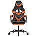 Sedia da Gaming Girevole Poggiapiedi Nero Arancione Similpelle - Foto miniatura 4