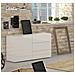 Credenza Enrico, Madia Da Cucina A 1 Anta E 3 Cassetti, Buffet Da Soggiorno, Madia Da Cucina, 100% Made In Italy, Cm 110x40h35, Bianco Lucido - Foto miniatura 1