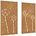 Decorazioni Muro Da Giardino 2pz 105x55 Cm Fiore Acciaio Corten - Foto miniatura 2