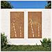 Decorazioni Muro Da Giardino 2pz 105x55 Cm Fiore Acciaio Corten - Foto miniatura 1