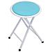 Sgabello Pieghevole Da Viaggio Con Struttura In Acciaio E Seduta In Pvc Imbottita Ø30 Cm Skinny - Lightskyblue - Foto miniatura 1