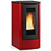 Stufa a pellet ad aria ventilata Potenza 10 kw Colore bordeaux - Foto miniatura 1