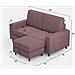 Divano Sakar 2 Posti Medio (due Sedute Da 70cm) + Pouf Misure Esterne L. 168 P. 145 Colore Prugna - Foto miniatura 3