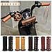 Coppia Di Manopole Per Manubrio Da Bicicletta In Pelle Pu Per Mountain Bike Lightbrown - Foto miniatura 2