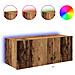 Cabinet TV  con luci LED Legno Vecchio 80x35x31 cm - Foto miniatura 3