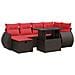 Set Divani da Giardino con Cuscini 7pz Nero Polyrattan Acacia - Foto miniatura 1