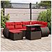 Set Divani da Giardino con Cuscini 7pz Nero Polyrattan Acacia - Foto miniatura 2