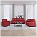 Set di Divani 3 pz con Cuscini Rosso Vino in Similpelle - Foto miniatura 2