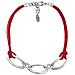 Girocollo In Argento Placcato Rosso, 3 Maglie Rosse, 40 Cm - Foto miniatura 1