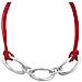 Girocollo In Argento Placcato Rosso, 3 Maglie Rosse, 40 Cm - Foto miniatura 3