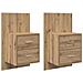 Mobiletto da comodino a parete 2 pcs Rovere artigianale - Foto miniatura 1