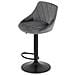 Sgabello girevole DAKA in velluto grigio con base nera e poggiapiedi x2 - Foto miniatura 6