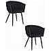 Sedia MAYAN con rivestimento in velluto nero e gambe in metallo x2 - Foto miniatura 1