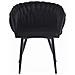 Sedia MAYAN con rivestimento in velluto nero e gambe in metallo x2 - Foto miniatura 3