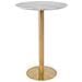 Tavolo Bar Bolzano Con Piano Effetto Marmo E Base Ottone, Ø70×105 Cm - Foto miniatura 1
