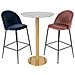 Tavolo Bar Bolzano Con Piano Effetto Marmo E Base Ottone, Ø70×105 Cm - Foto miniatura 4