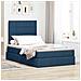 Letto con contenitore e materasso Blu 120 x 190 cm Tessuto - Foto miniatura 2