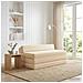 Divano Letto Pieghevole Crema 120 x 60 x 49 cm Tessuto - Foto miniatura 2