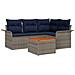 Set Divano da Giardino con cuscino 5 pcs Grigio polyrattan - Foto miniatura 1