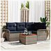 Set Divano da Giardino con cuscino 5 pcs Grigio polyrattan - Foto miniatura 2