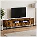 Mobile TV LED a 5 pezzi Rovere Fumo Legno ingegnerizzato - Foto miniatura 9
