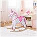 Dondolo In Legno Unicorno Cavalcabile Bianco E Rosa - Foto miniatura 2