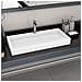 Lavandino 100x46x11 Cm Blocco In Marmo / minerale Bianco - Foto miniatura 1