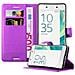 Custodia Compatibile Con Sony Xperia X In Violetta Ametista - Coperchio Protettiva Con Chiusura Magnetica, Funzione Stand E Tasca Per Le Carte - Foto miniatura 1