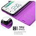 Custodia Compatibile Con Sony Xperia X In Violetta Ametista - Coperchio Protettiva Con Chiusura Magnetica, Funzione Stand E Tasca Per Le Carte - Foto miniatura 5