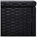 Lettini Prendisole Con Tavolino 3 Pz In Polyrattan Nero - Foto miniatura 6