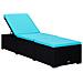 Lettini Prendisole Con Tavolino 3 Pz In Polyrattan Nero - Foto miniatura 7