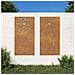 Decorazioni Muro Da Giardino 2pz 105x55 Cm Fiore Acciaio Corten - Foto miniatura 1