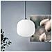 Lampadario Contemporaneo Mantunalle 1 Luce Acciaio Nero Vetro Bianco - Foto miniatura 1