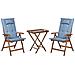 Set Bistrot Con Cuscini Pieghevole Amantea Legno D'acacia Blu - Foto miniatura 2