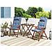 Set Bistrot Con Cuscini Pieghevole Amantea Legno D'acacia Blu - Foto miniatura 1