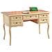 Scrittorio 5 Cassetti Bicolore Legno Avorio 130x60x79 - Foto miniatura 1