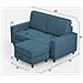 Divano Sakar 2 Posti Medio (due Sedute Da 70cm) + Pouf Misure Esterne L. 168 P. 145 Colore Avio - Foto miniatura 3