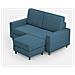 Divano Sakar 2 Posti Medio (due Sedute Da 70cm) + Pouf Misure Esterne L. 168 P. 145 Colore Avio - Foto miniatura 1