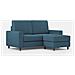 Divano Sakar 2 Posti Medio (due Sedute Da 70cm) + Pouf Misure Esterne L. 168 P. 145 Colore Avio - Foto miniatura 4
