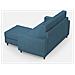 Divano Sakar 2 Posti Medio (due Sedute Da 70cm) + Pouf Misure Esterne L. 168 P. 145 Colore Avio - Foto miniatura 5