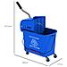 Carrello per Pulizie in Plastica PP da 20L con Secchio e Strizzatore, 60x27x70.5 cm, Blu - Foto miniatura 5