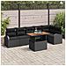 Set di divani da giardino 7 pezzi con cuscini nero polyrattan, Divano da giardino 2 posti con ripostiglio e cuscini nero polyrattan - Foto miniatura 2