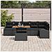 Set di divani da giardino 7 pezzi con cuscini nero polyrattan, Divano da giardino 2 posti con ripostiglio e cuscini nero polyrattan - Foto miniatura 3