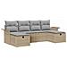 Set Divano da Giardino 6 Pezzi con Cuscini Beige Rattan Sintetico - Foto miniatura 1