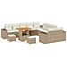 Set Divano da Giardino a 13 Pezzi con Cuscini Beige Polyrattan Acacia, Set da Pranzo da Giardino a 3 Pezzi con Cuscini Beige Polyrattan Acacia - Foto miniatura 1