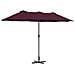 Ombrello da giardino Rosso bordò 370 x 197 x 239 cm - Foto miniatura 1
