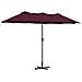 Ombrello da giardino Rosso bordò 370 x 197 x 239 cm - Foto miniatura 8